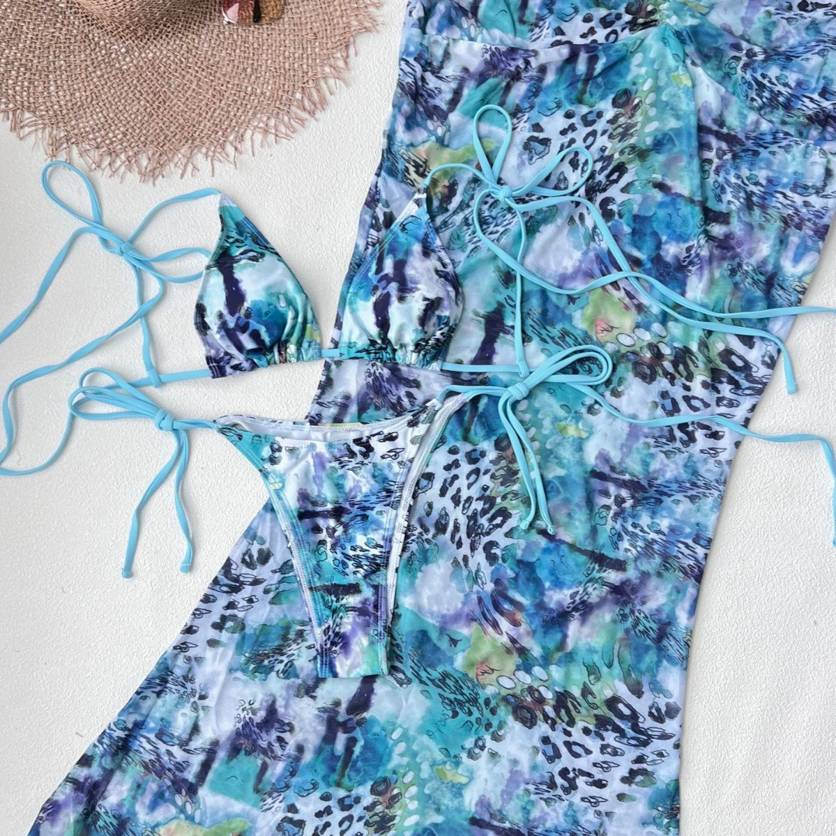 Three-Piece Bikini Set with Long Skirt view 4