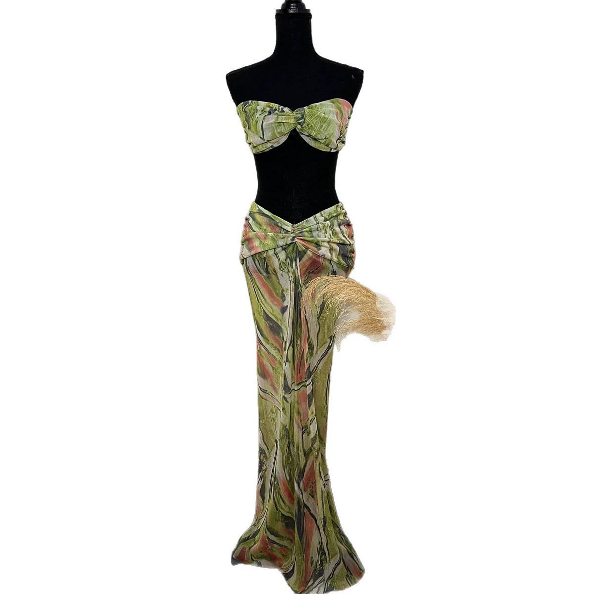 Three-Piece Bikini Set with Long Skirt view 5