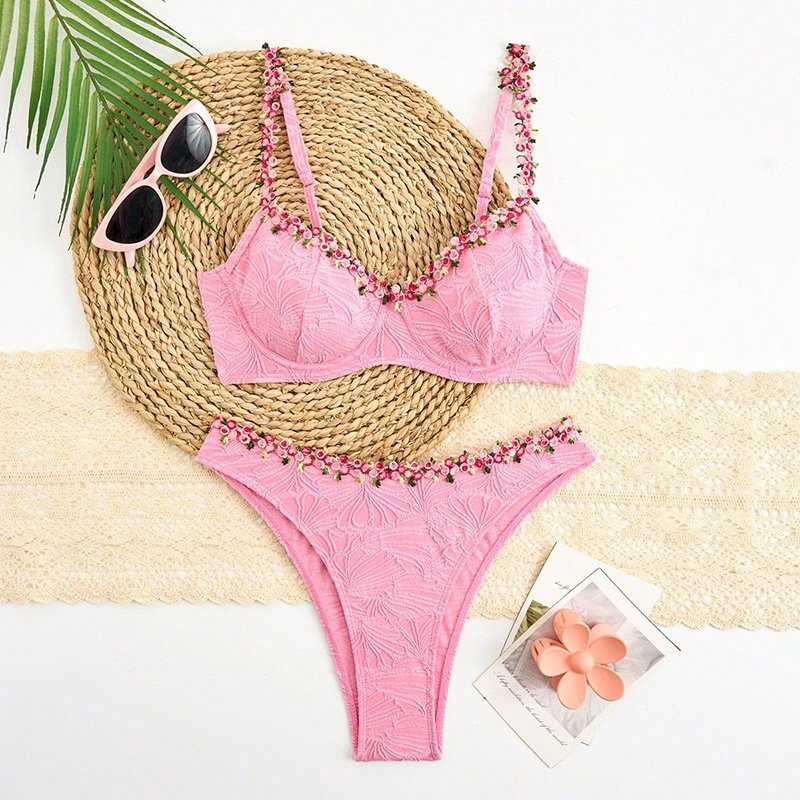 Embellished Underwire Bikini Set
