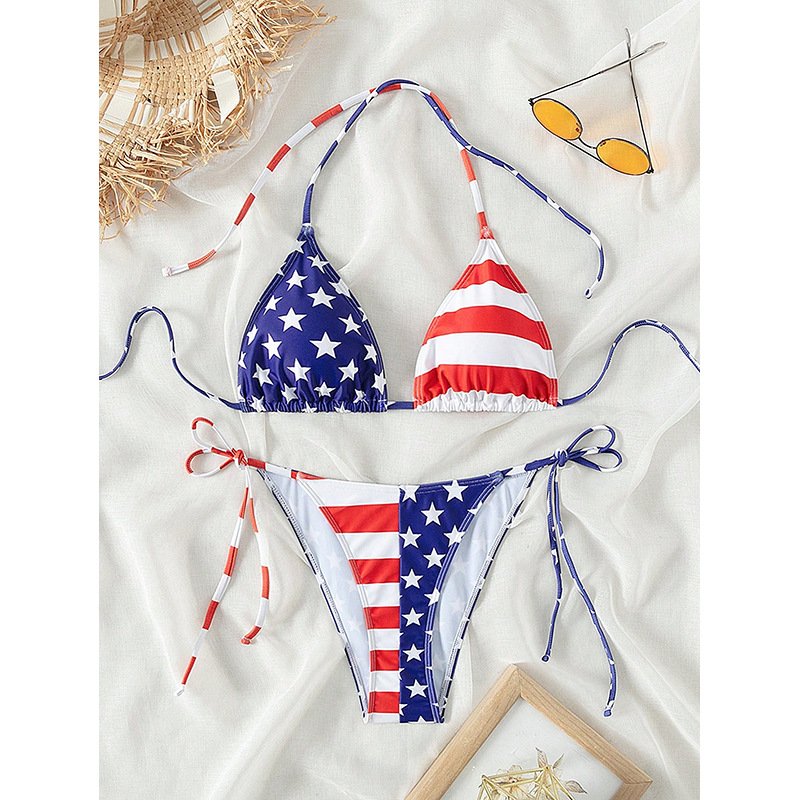 Tie-Strap Triangle Bikini Set