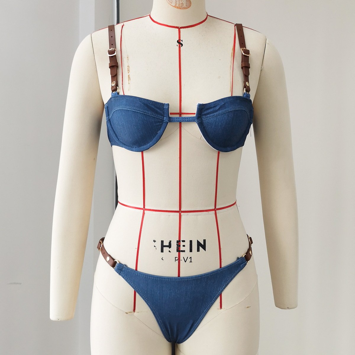 Buckle Strap Underwire Bikini Set