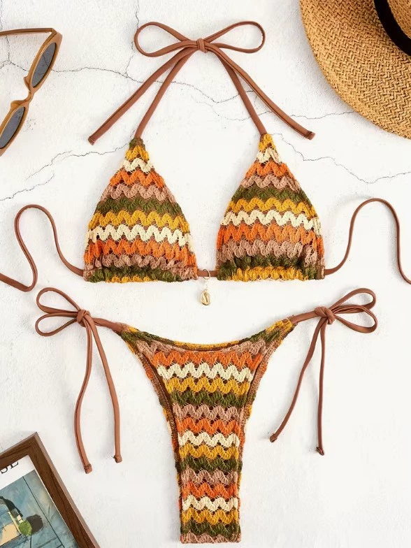 Women’s Tie Side Halter Triangle Bikini Set