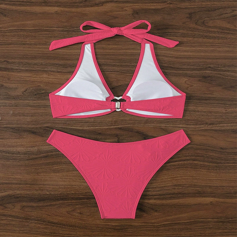 Women's Heart Ring Halter Two Piece Bikini Set view 4