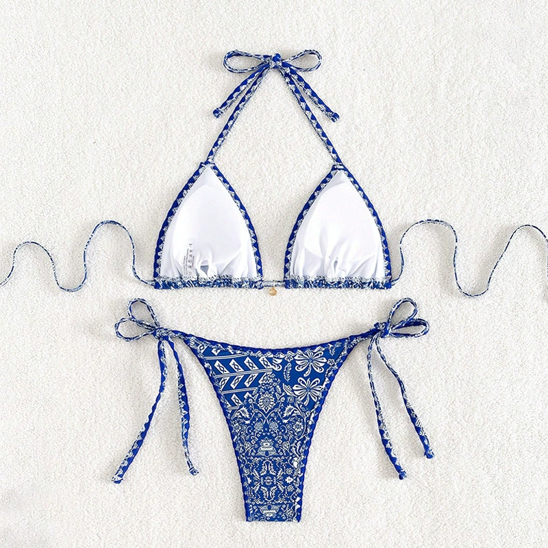 Women’s Tie Side Triangle Bikini Set