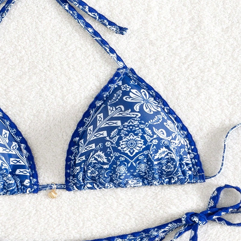 Women's Tie Side Triangle Bikini Set view 3