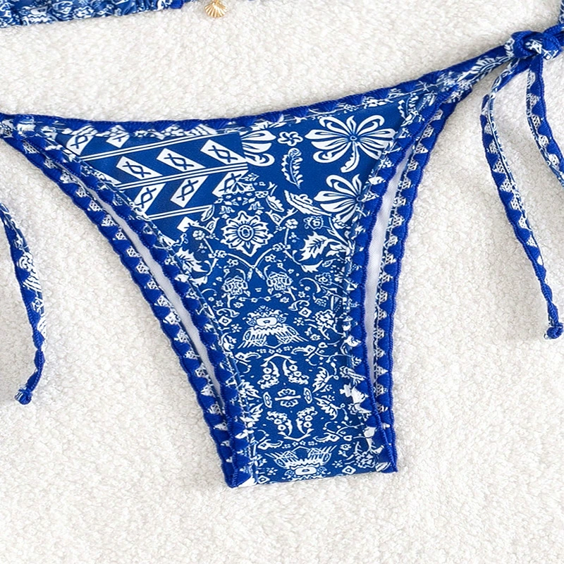 Women's Tie Side Triangle Bikini Set view 4