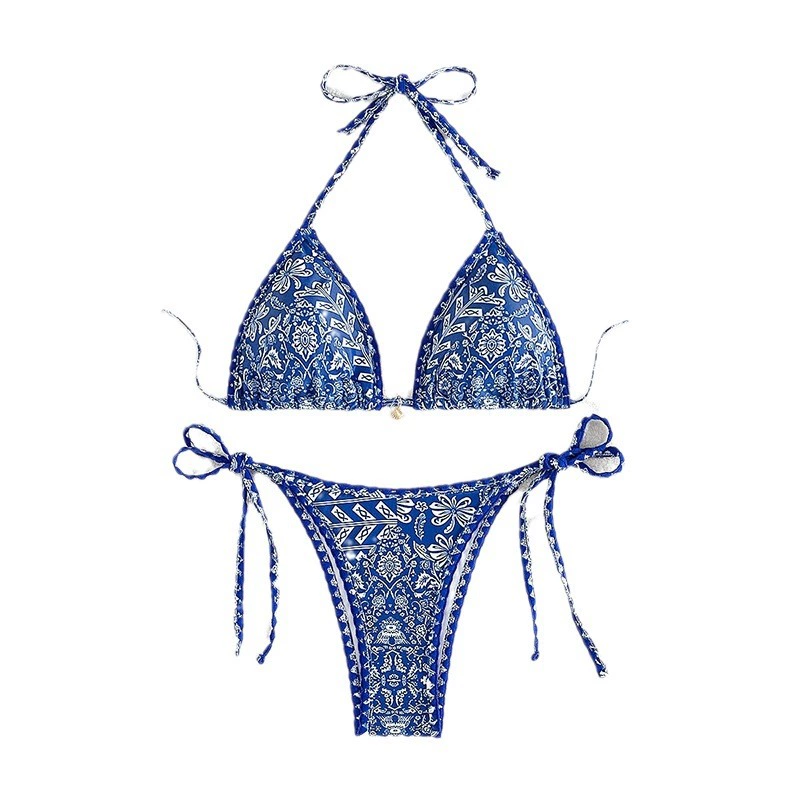 Women's Tie Side Triangle Bikini Set view 5
