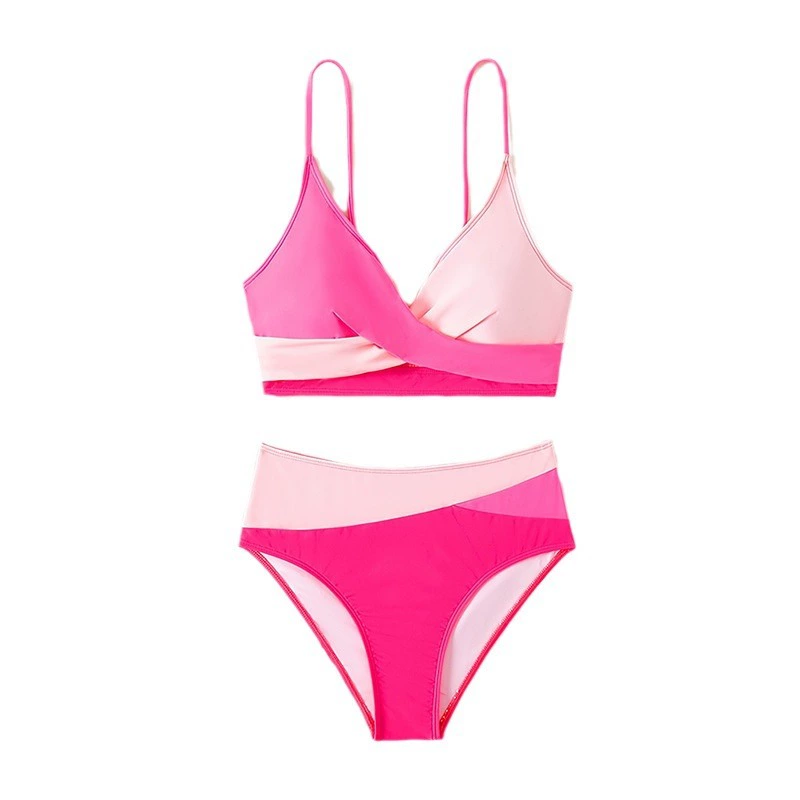 Women's Cross Wrap V-Neck High Waist Bikini Set view 5