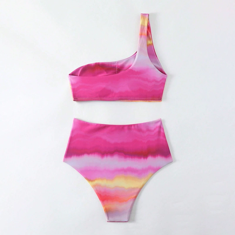 Women One Shoulder High Waisted Two Piece Bikini Set view 3
