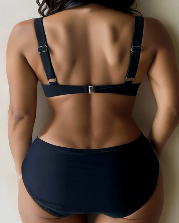 Women’s Molded Cup High-Waisted Bikini Set with Side Cutout Briefs