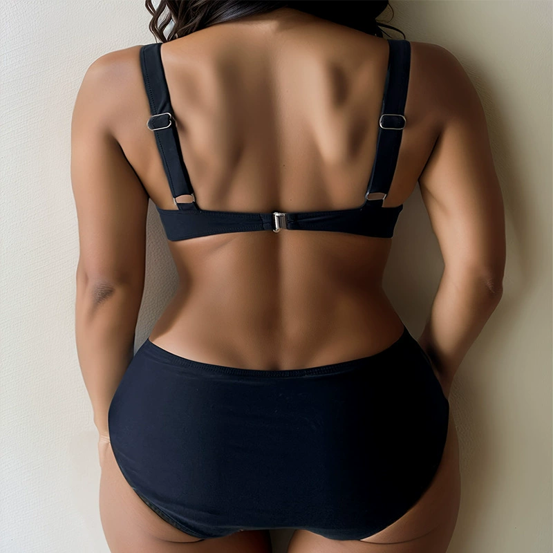 Women’s Molded Cup High-Waisted Bikini Set with Side Cutout Briefs