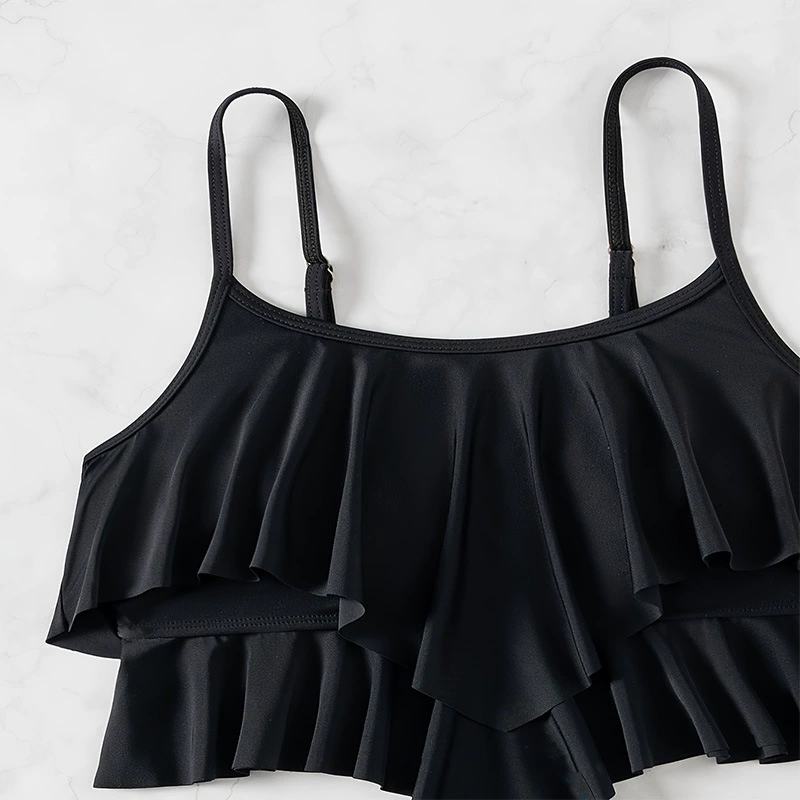 Women's Tiered Ruffle Cami Top High Waist Bikini Set view 4