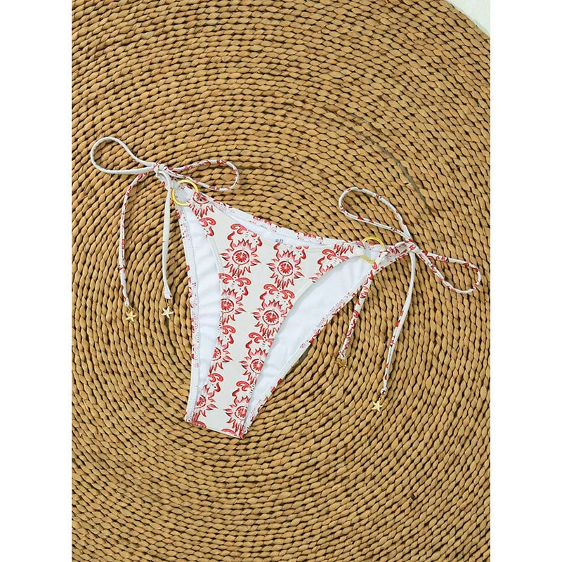 Women’s Triangle Bikini Set with O-Ring and Tie-Side Bottoms
