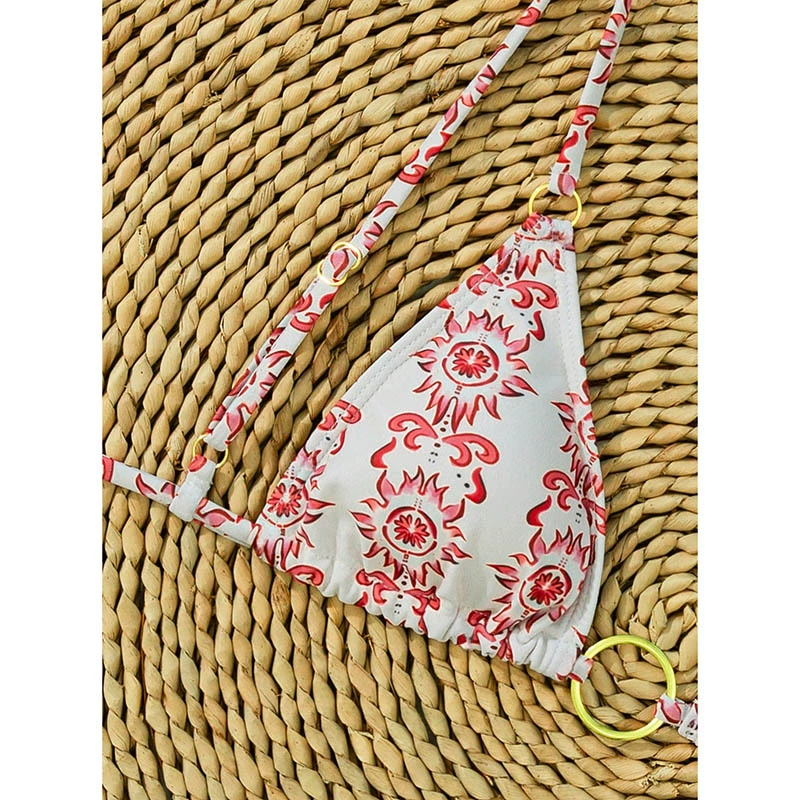 Women's Triangle Bikini Set with O-Ring and Tie-Side Bottoms view 3