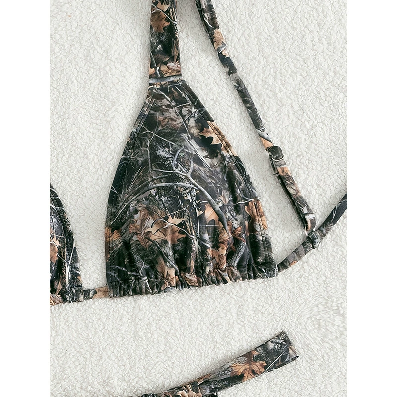 Women's Adjustable Triangle Bikini Set with Thong Bottom view 4