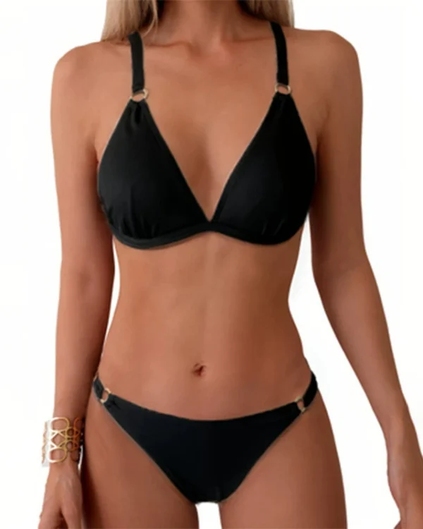 Women’s Triangle Cup Bikini Set with Adjustable Straps