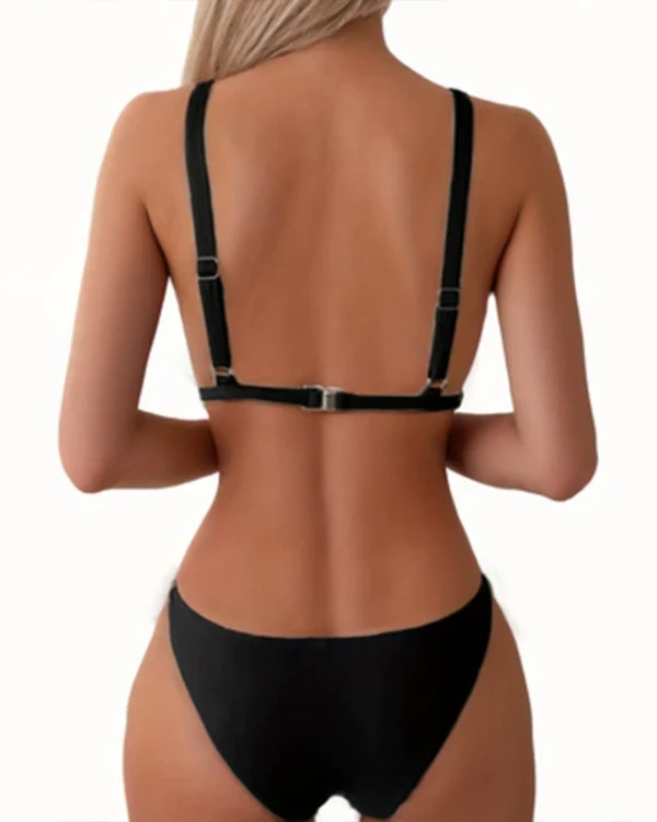 Women’s Triangle Cup Bikini Set with Adjustable Straps