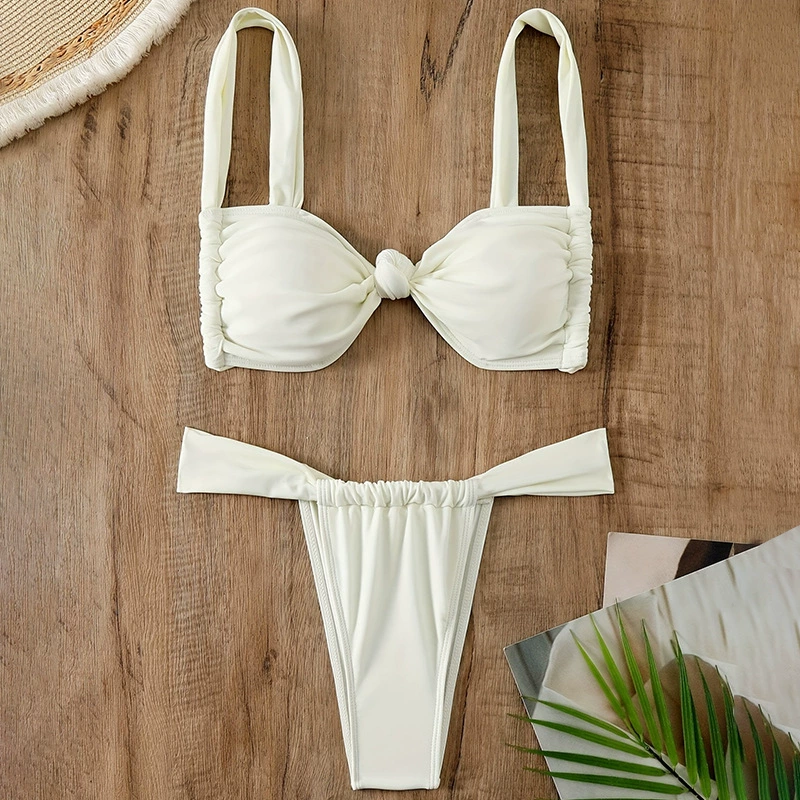 Women’s Knot Front Tie Back Two Piece Bikini Set