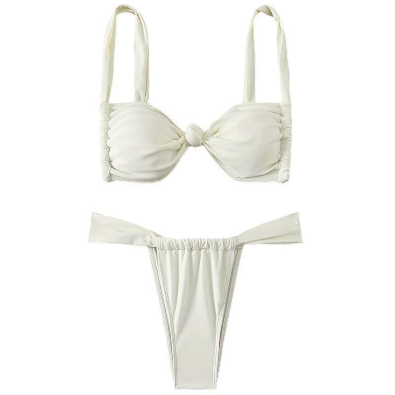 Women's Knot Front Tie Back Two Piece Bikini Set view 5