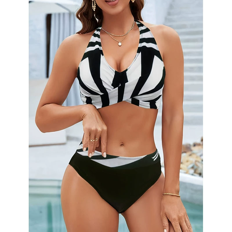 Women's Twist Front Halter Bikini Set view 3