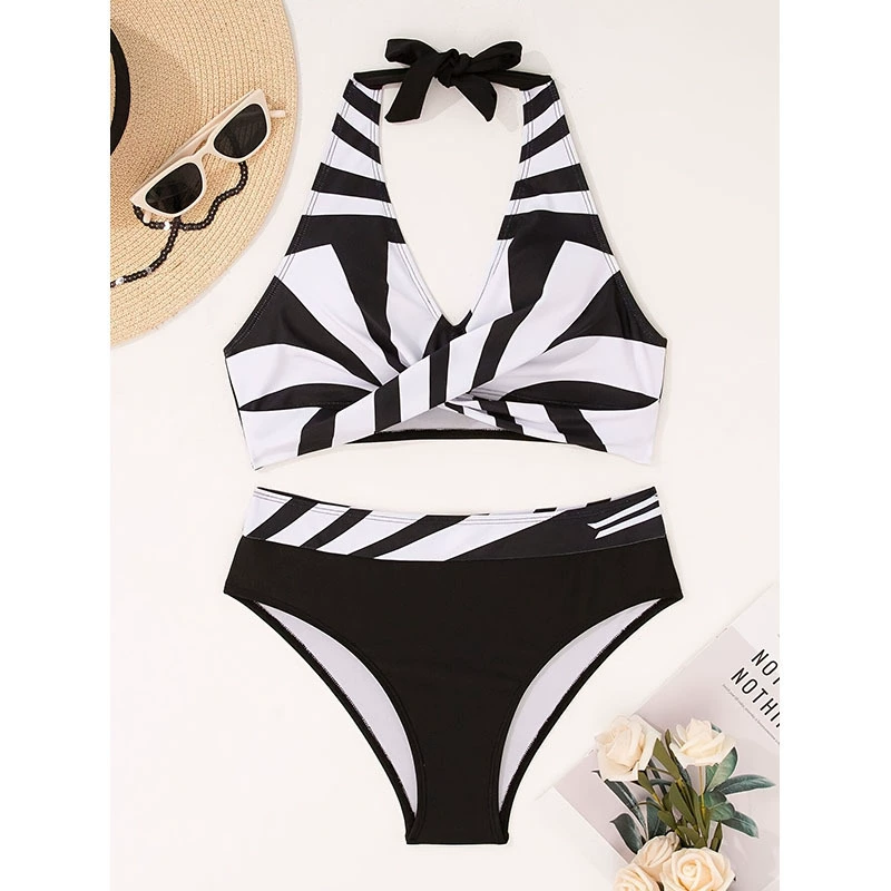 Women's Twist Front Halter Bikini Set view 6