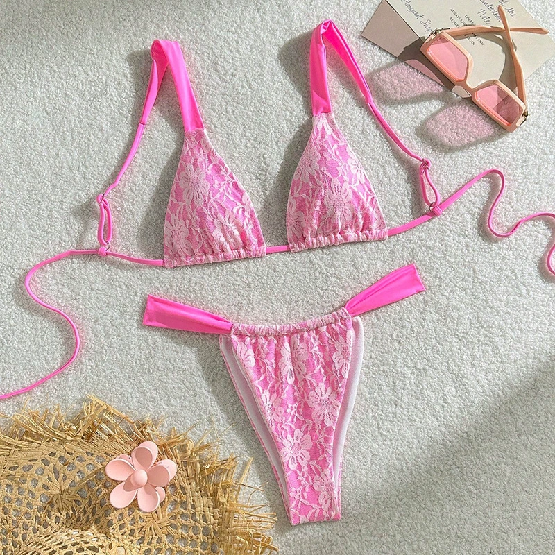 Women’s Tie-Back Triangle Bikini Two-Piece Set