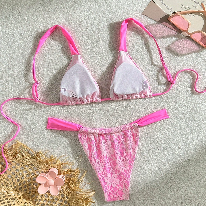 Women’s Tie-Back Triangle Bikini Two-Piece Set