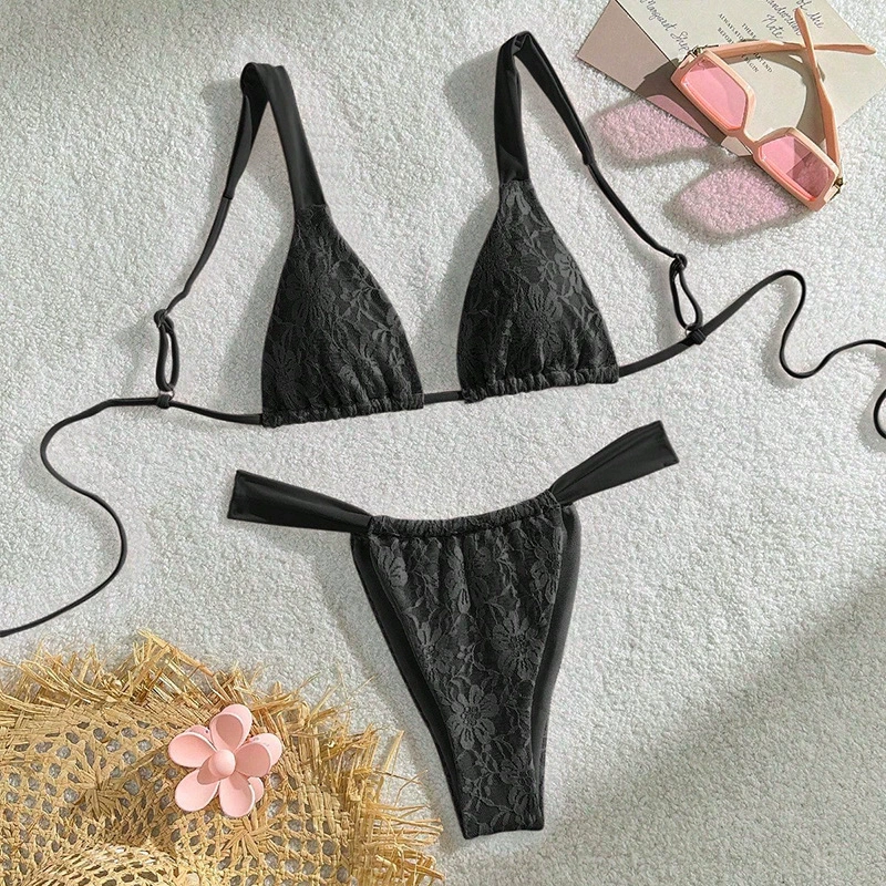 Women's Tie-Back Triangle Bikini Two-Piece Set view 7