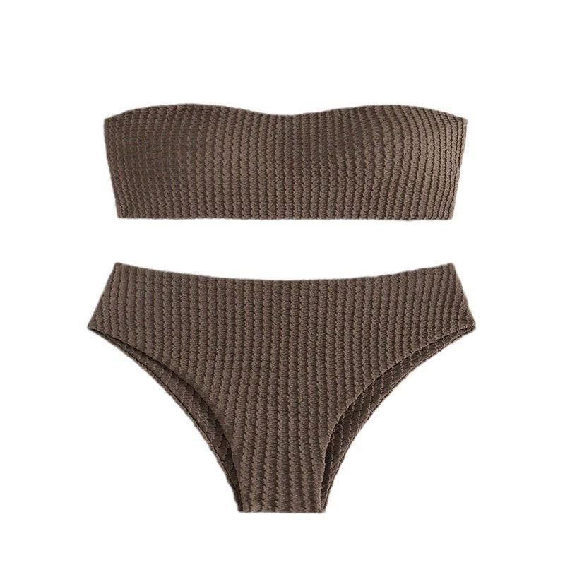 Women's Strapless Lace-Up Bandeau Bikini Set view 5