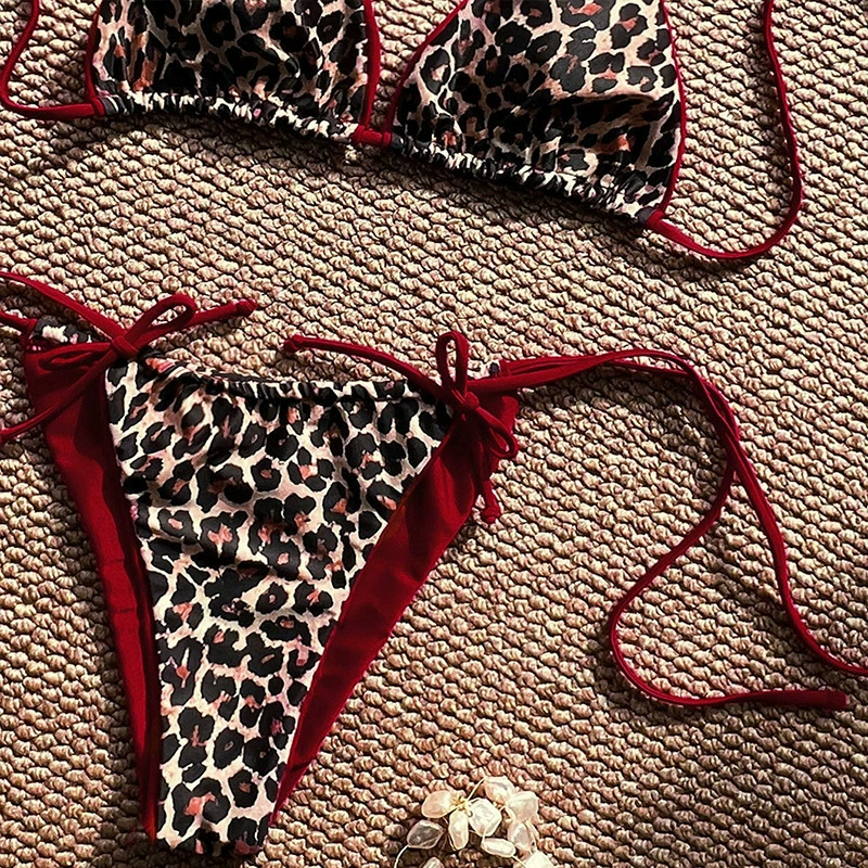 Women's Halter Triangle Bikini with Tie-Side Bottom view 3