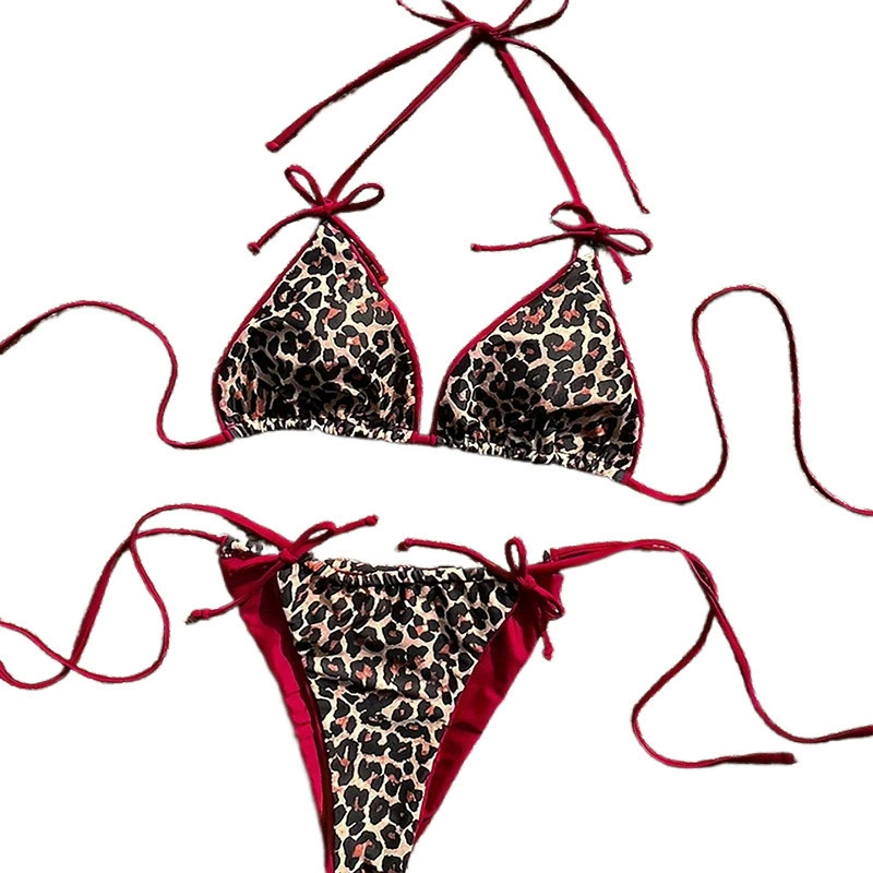 Women's Halter Triangle Bikini with Tie-Side Bottom view 5