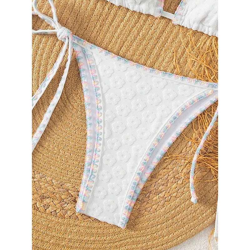 Women's Halter Triangle Tie Side Bikini Set view 4