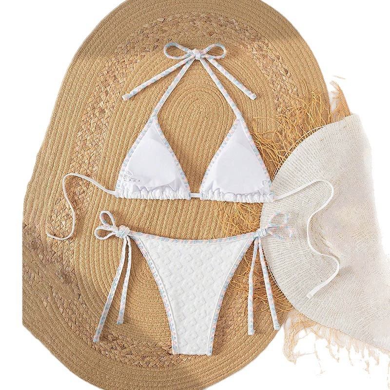Women's Halter Triangle Tie Side Bikini Set view 5