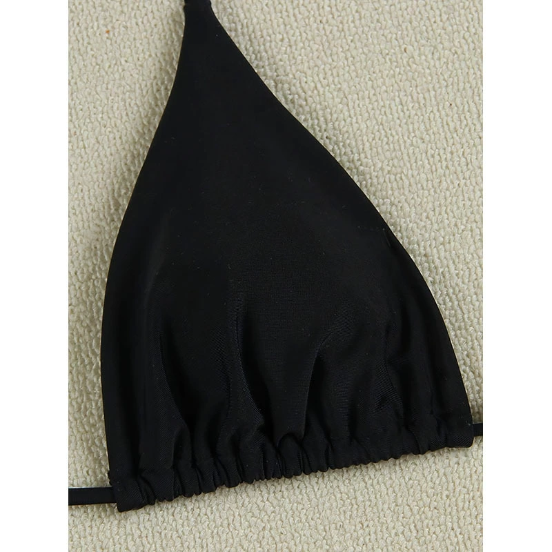 Women's Triangle Bikini Set with Starfish Charm and Tie Side Bottoms view 3