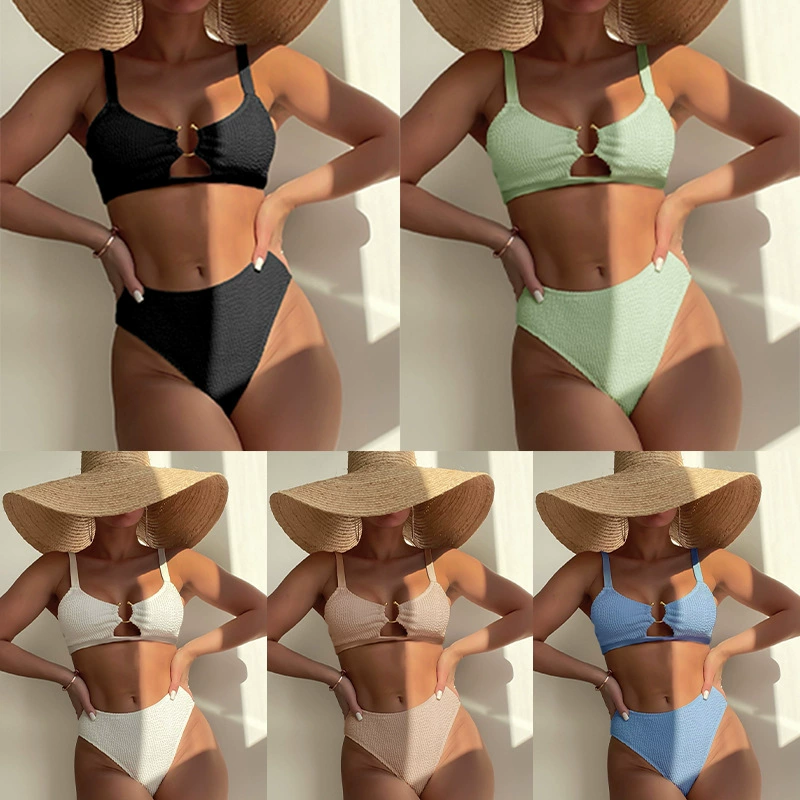 Women’s Two Piece Ring Cutout High Waist Bikini Set