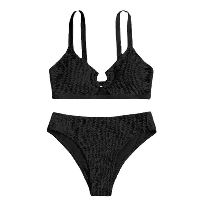 Women's Two Piece Ring Cutout High Waist Bikini Set view 5