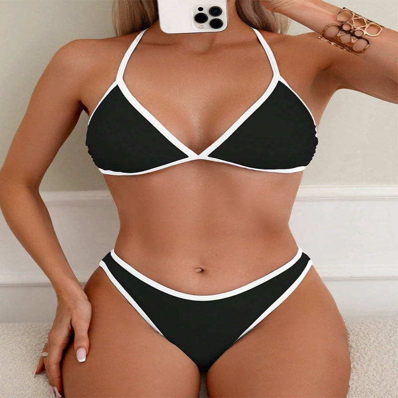 Women's Cross Back Tie Triangle Bikini Set view 3