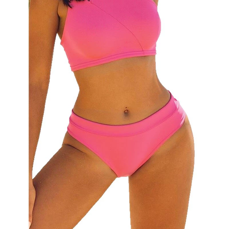Women's One Shoulder Cutout Bikini Set High Waist Swimsuit view 5
