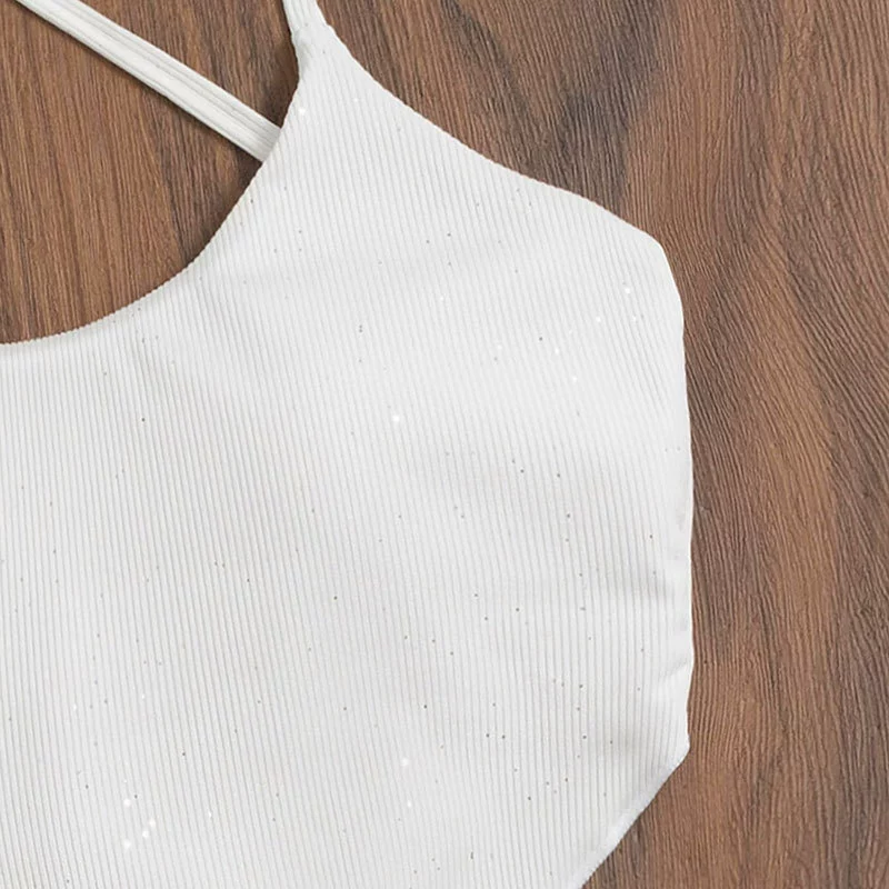 Women's Scoop Neck Tie Back High Cut Bikini Set view 3