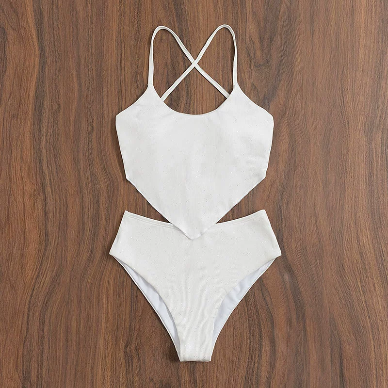 Women's Scoop Neck Tie Back High Cut Bikini Set view 6