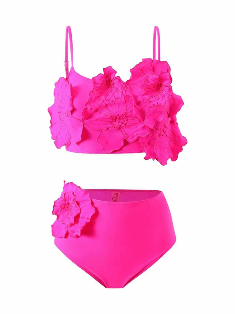 Women’s 3D Applique Cami Two Piece Swimsuit Set