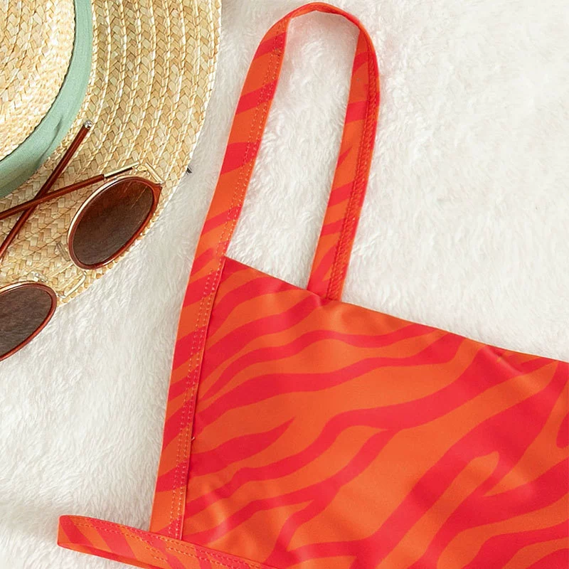 Women's Square Neck Two-Piece Thong Bikini Set view 3