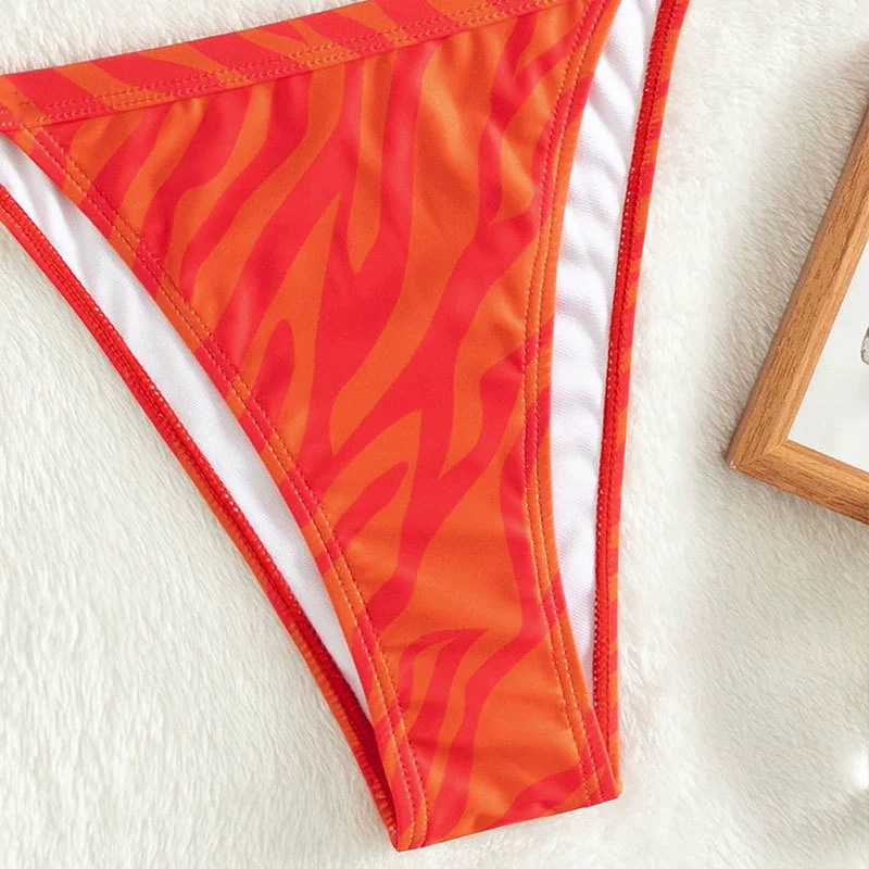 Women's Square Neck Two-Piece Thong Bikini Set view 4