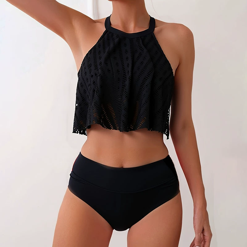 Women's Halter High-Neck High-Waisted Two-Piece Bikini Set