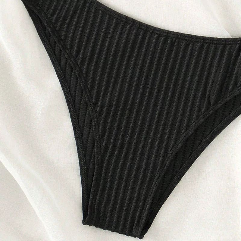Women's Ribbed Cut-Out Two-Piece Bikini Set view 4