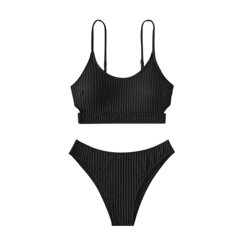 Women's Ribbed Cut-Out Two-Piece Bikini Set view 5