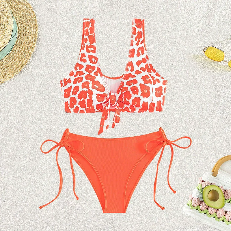 Women’s Tie-Front Bikini Set with Side-Tie Bottoms