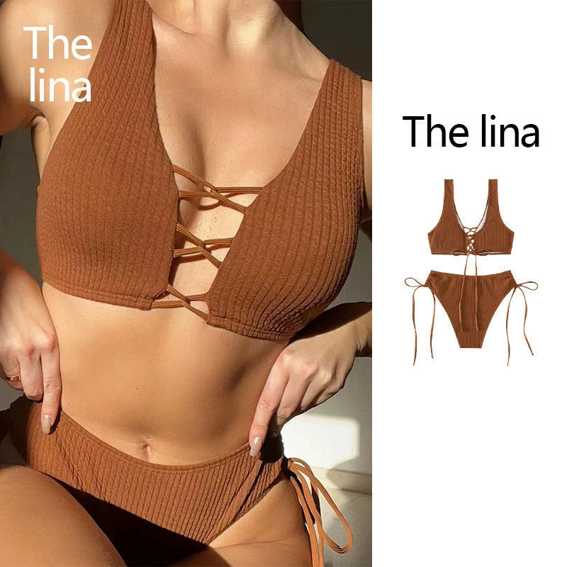 Women's Lace-Up Two Piece Tie-Side Bikini Set