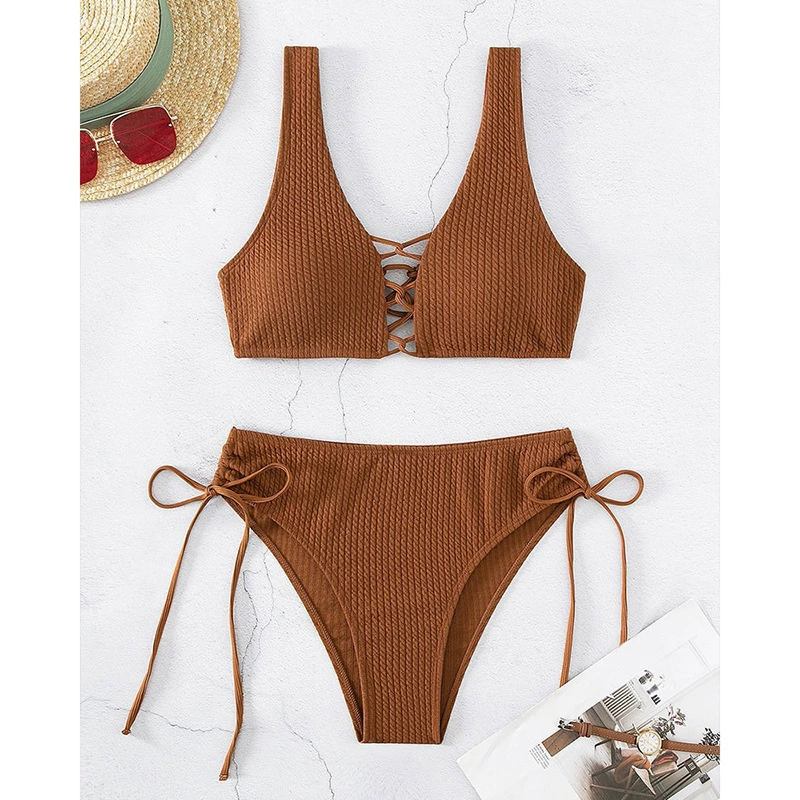 Women's Lace-Up Two Piece Tie-Side Bikini Set view 3