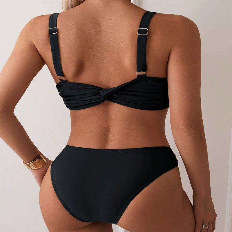Women's Bikini Set with Shell Ring Hardware and Adjustable Straps view 3
